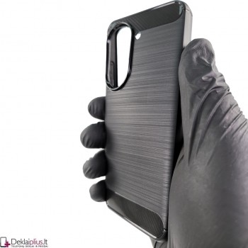 Carbon guminis dėklas - juodas (Asus Zenfone 9/Zenfone 10)